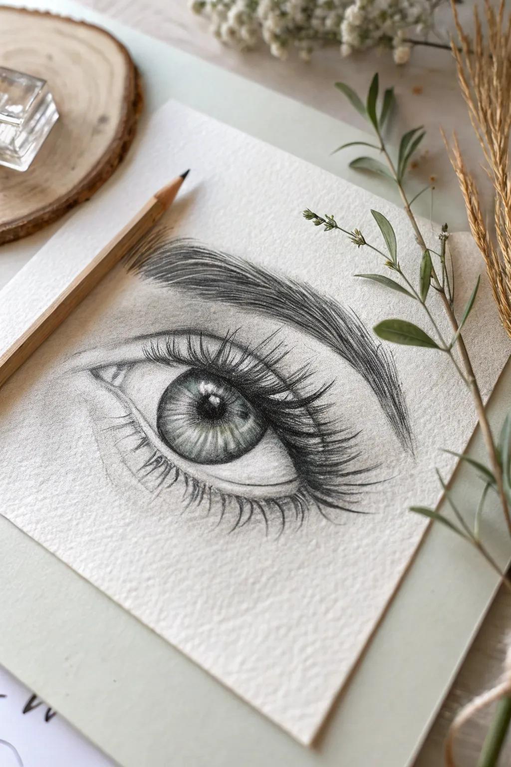 Captivating intricacies: The art of drawing an eye in stunning detail.