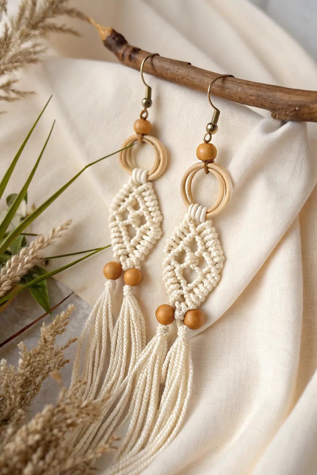 Elevate your earring display with this chic DIY macrame hanger—where style meets function.