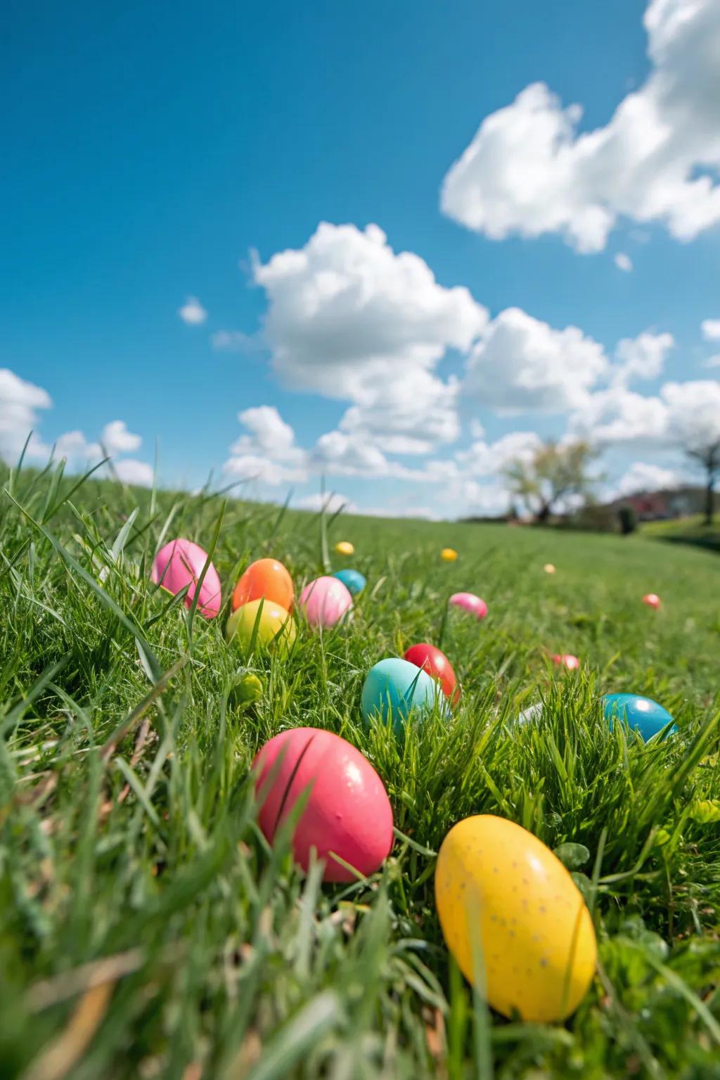 Scatter colorful eggs along the trail for a fun hunt.