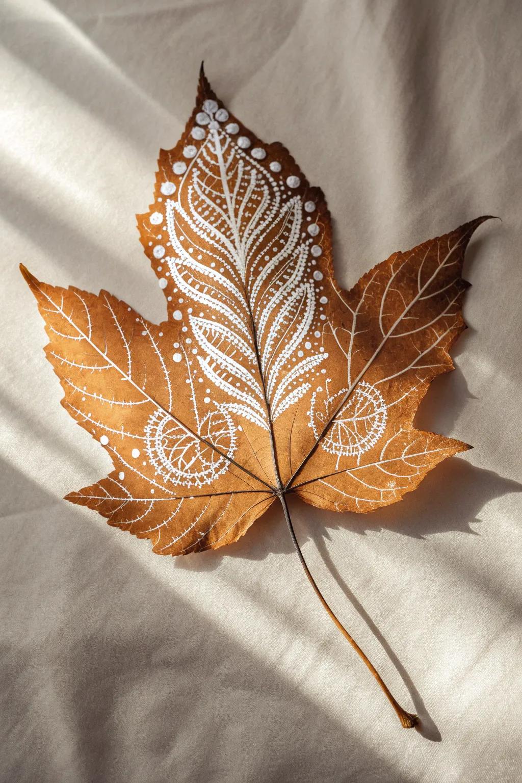 Embrace nature's canvas with this simple yet stunning leaf art project.