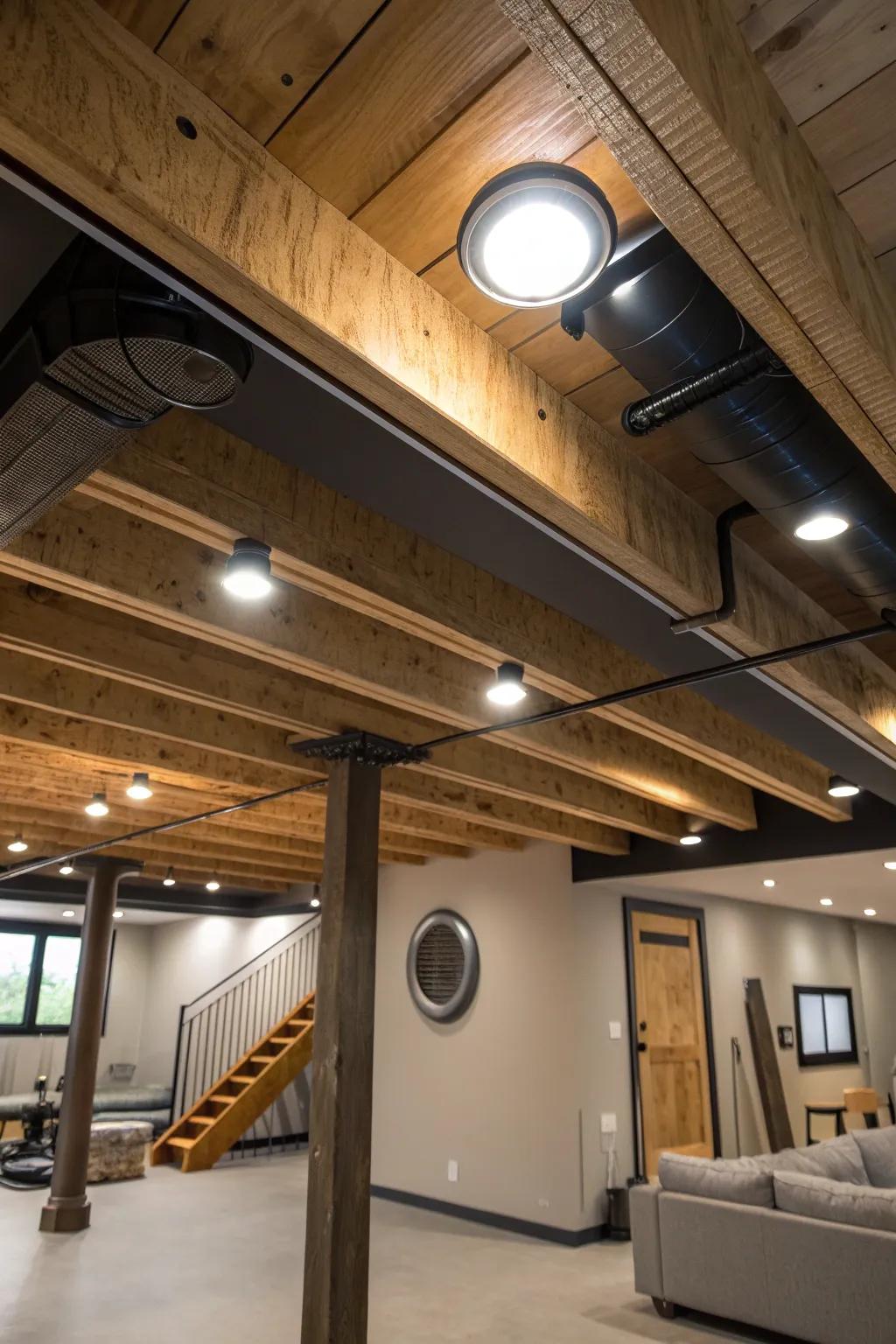 Illuminate your space with modern elegance: Recessed lighting for a sleek, masculine touch.