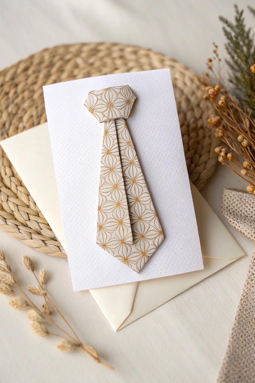 Celebrate Dad's style with this charming origami tie card – a perfect blend of simplicity and elegance!
