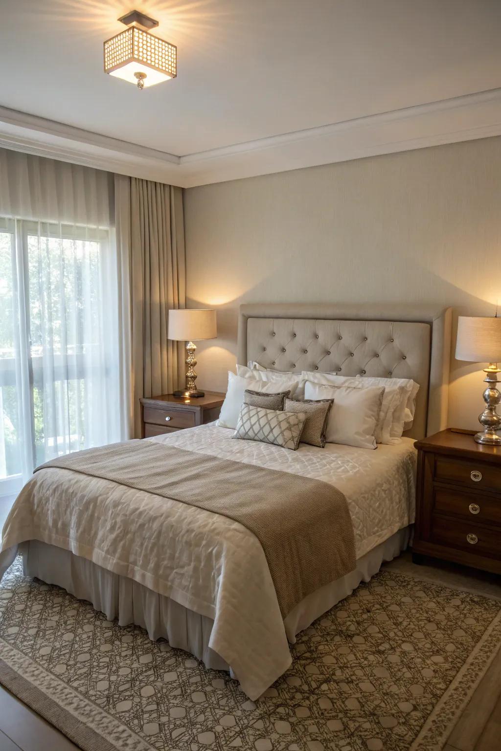 Achieve harmony with symmetrical arrangements.