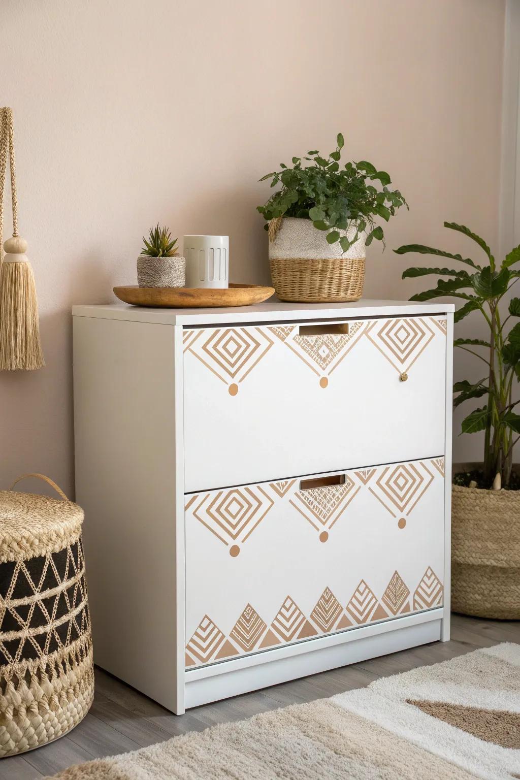 Transform your workspace with geometric decals for a chic, personalized touch.