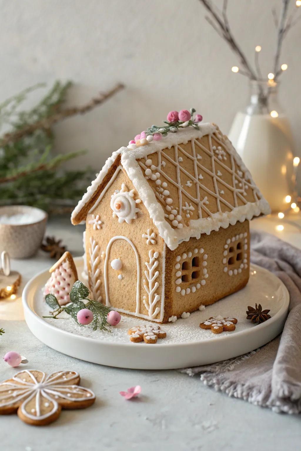 Discover the art of creating charming cookie houses with a minimalist boho touch, perfect for holiday celebrations!
