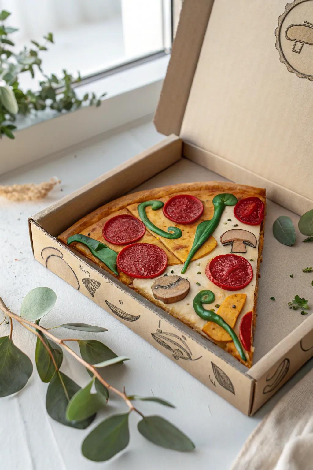 Slice of fun: This whimsical pizza box is your ticket to a unique Valentine's surprise!