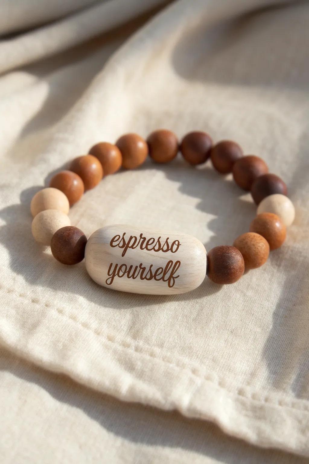 Espresso Yourself: A playful bead bracelet for every coffee lover's collection. ☕️✨