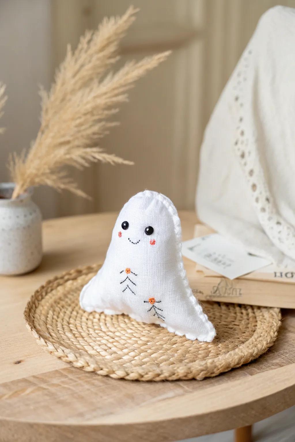 Embrace the charm of handcrafted Halloween with minimalist ghost soft toys, perfect for a playful touch of spookiness.