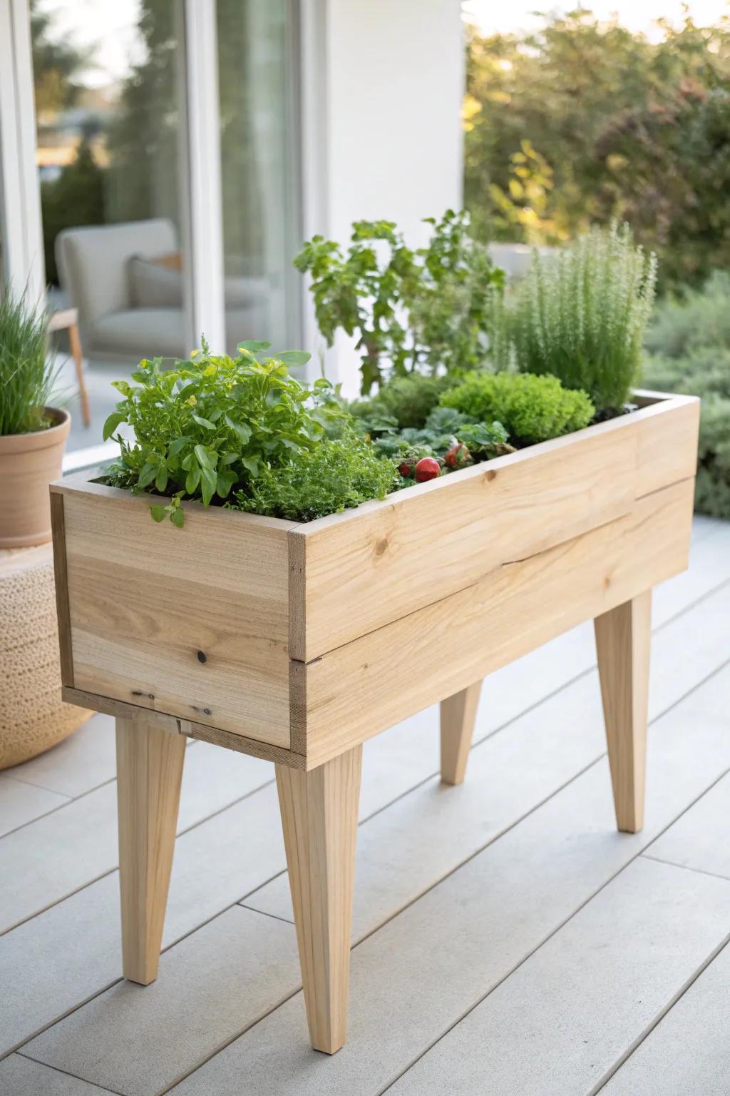 Elevate your gardening game with this chic, minimalist elevated planter box—perfect for easy-access gardening with style.