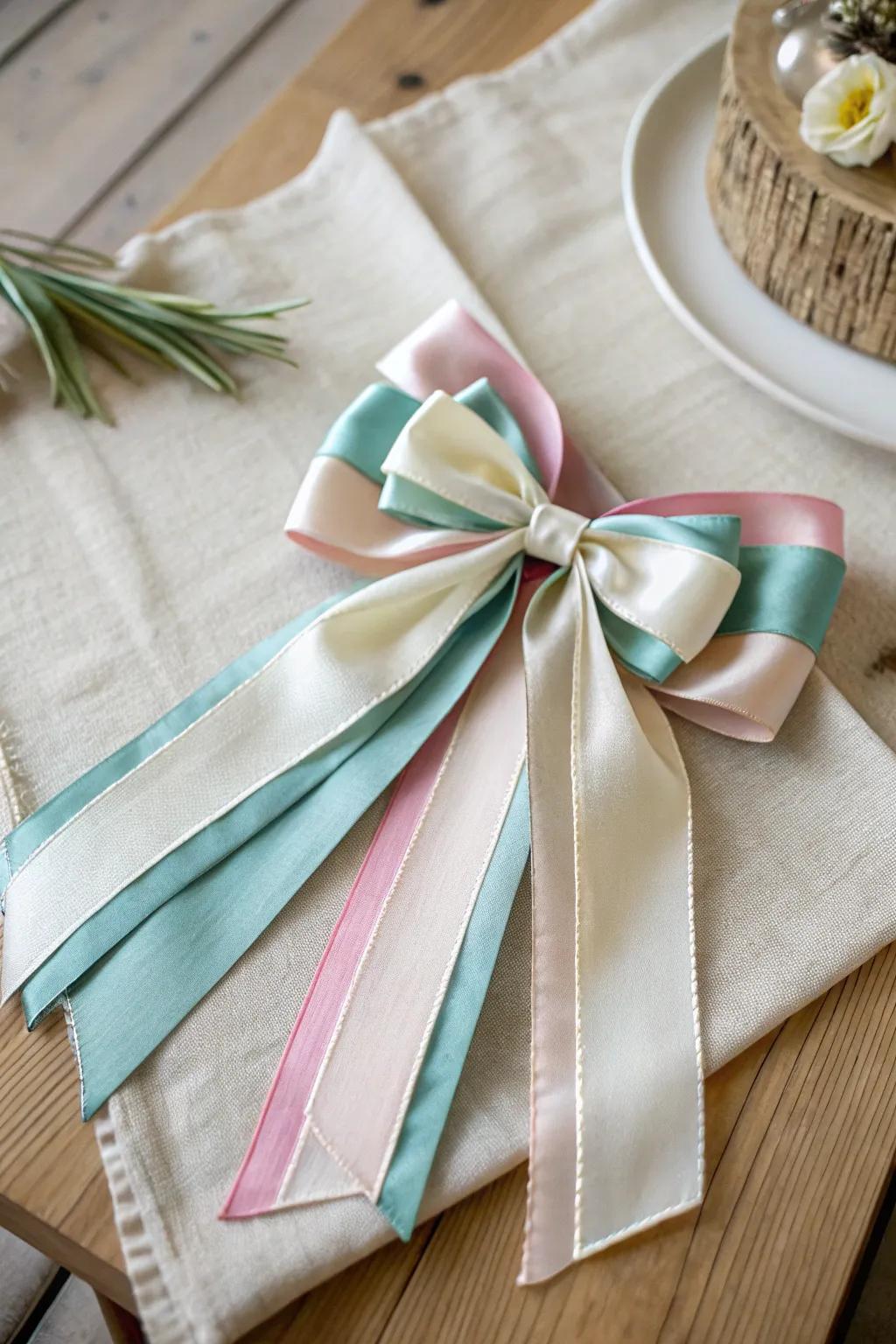 Add depth and elegance with a layered bow—perfect for a touch of minimalist charm.