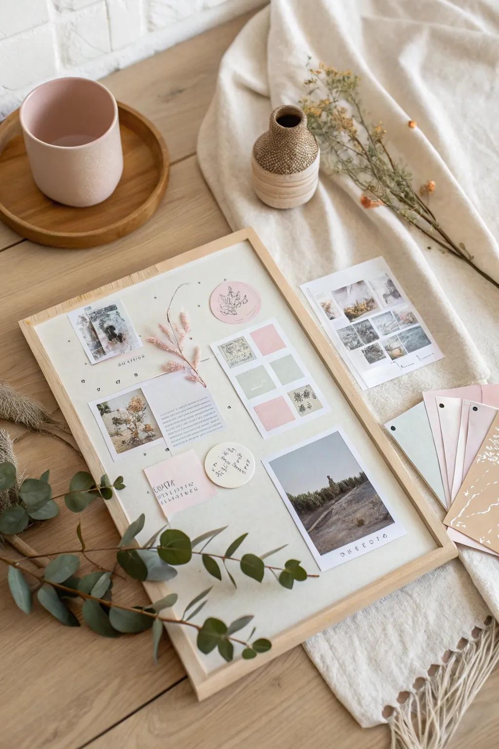 Craft your dreams with a collage that speaks volumes—simplicity and beauty in every detail.