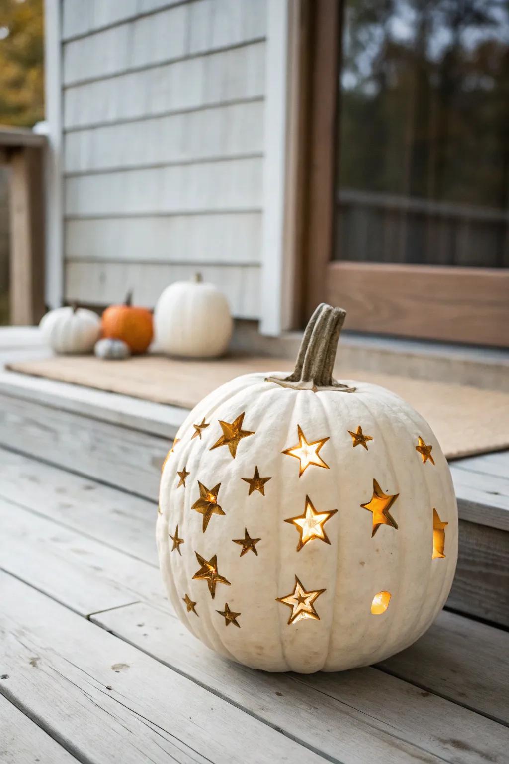 Illuminate your night with a constellation-carved pumpkin masterpiece.