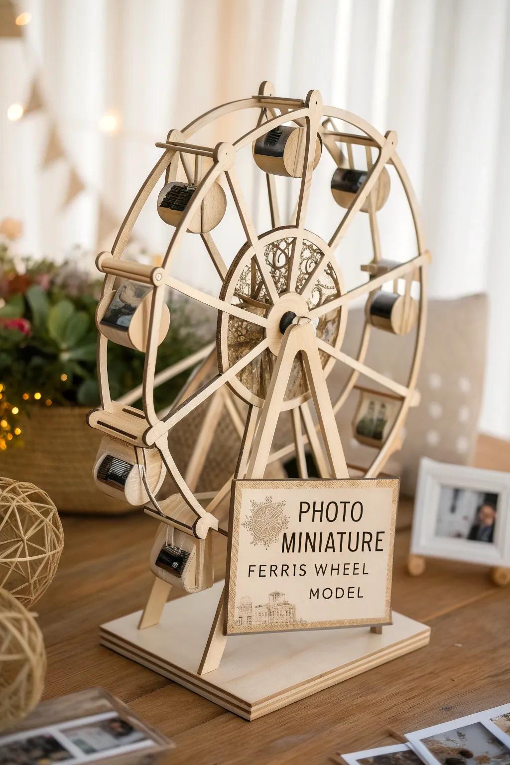 Craft a world of memories with this stunning laser-cut ferris wheel photo holder. Perfect for minimalists with a love for nostalgia!