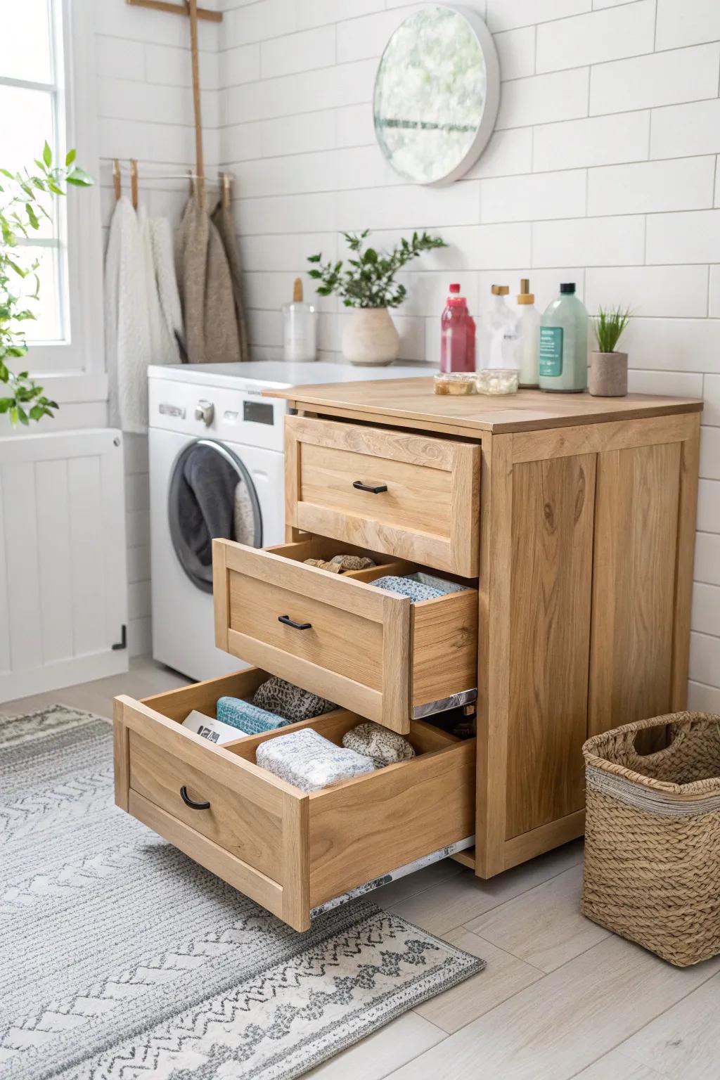 Elevate your laundry routine with sleek pull-out drawers—where style meets function!