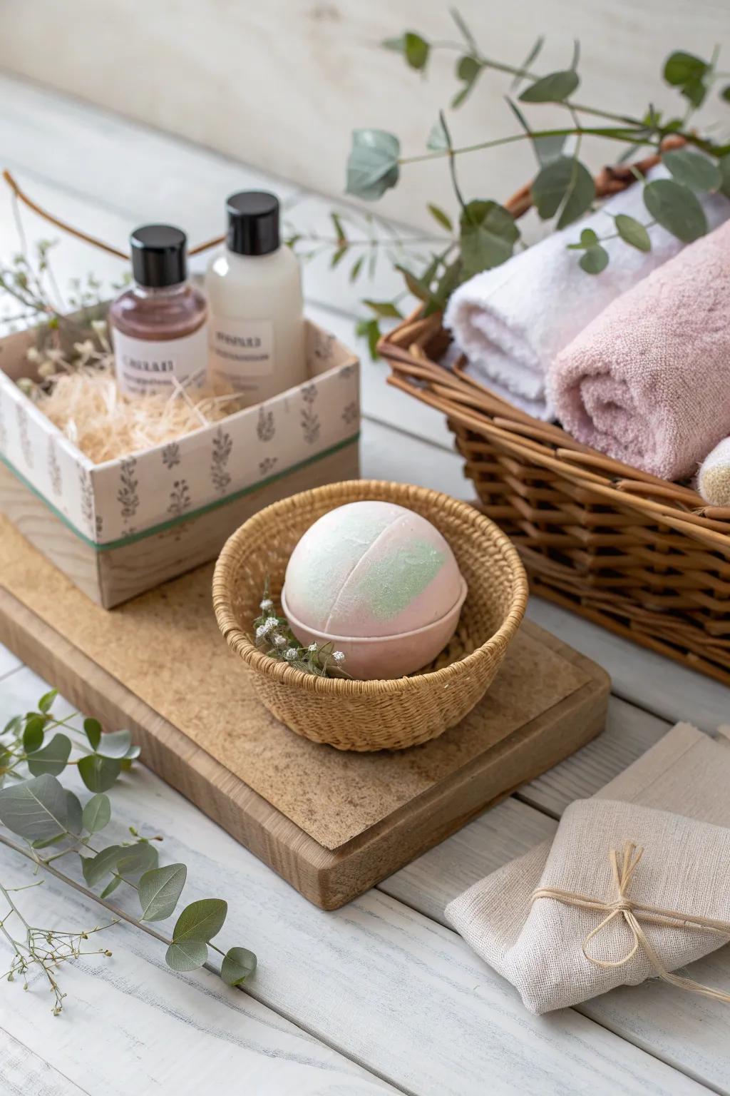 Transform your home into a spa sanctuary with this elegantly curated hamper.