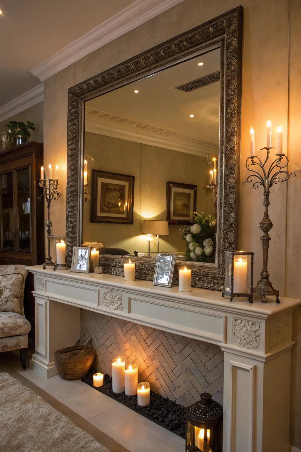 Mirrors can create the illusion of more space.