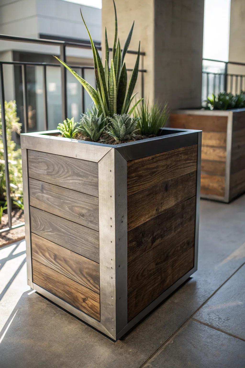 Elevate your space with industrial chic: where rustic wood meets cool metal for a modern touch.