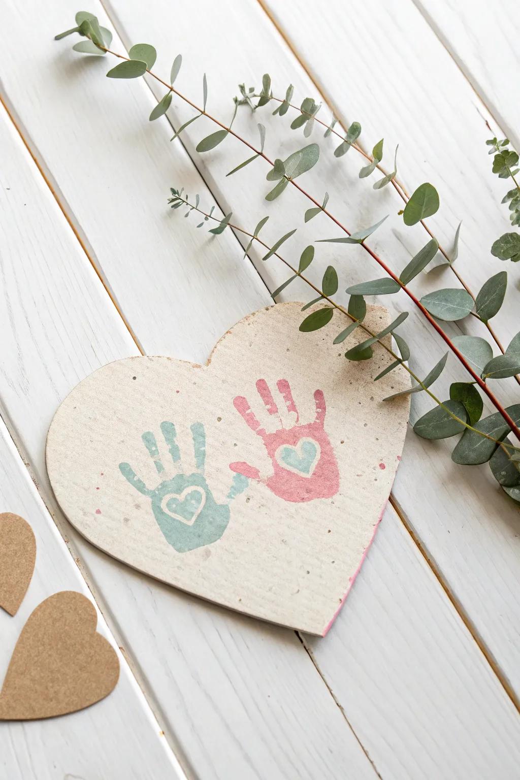 Capture the love with a handcrafted heart-shaped card - a treasured keepsake made with little hands.