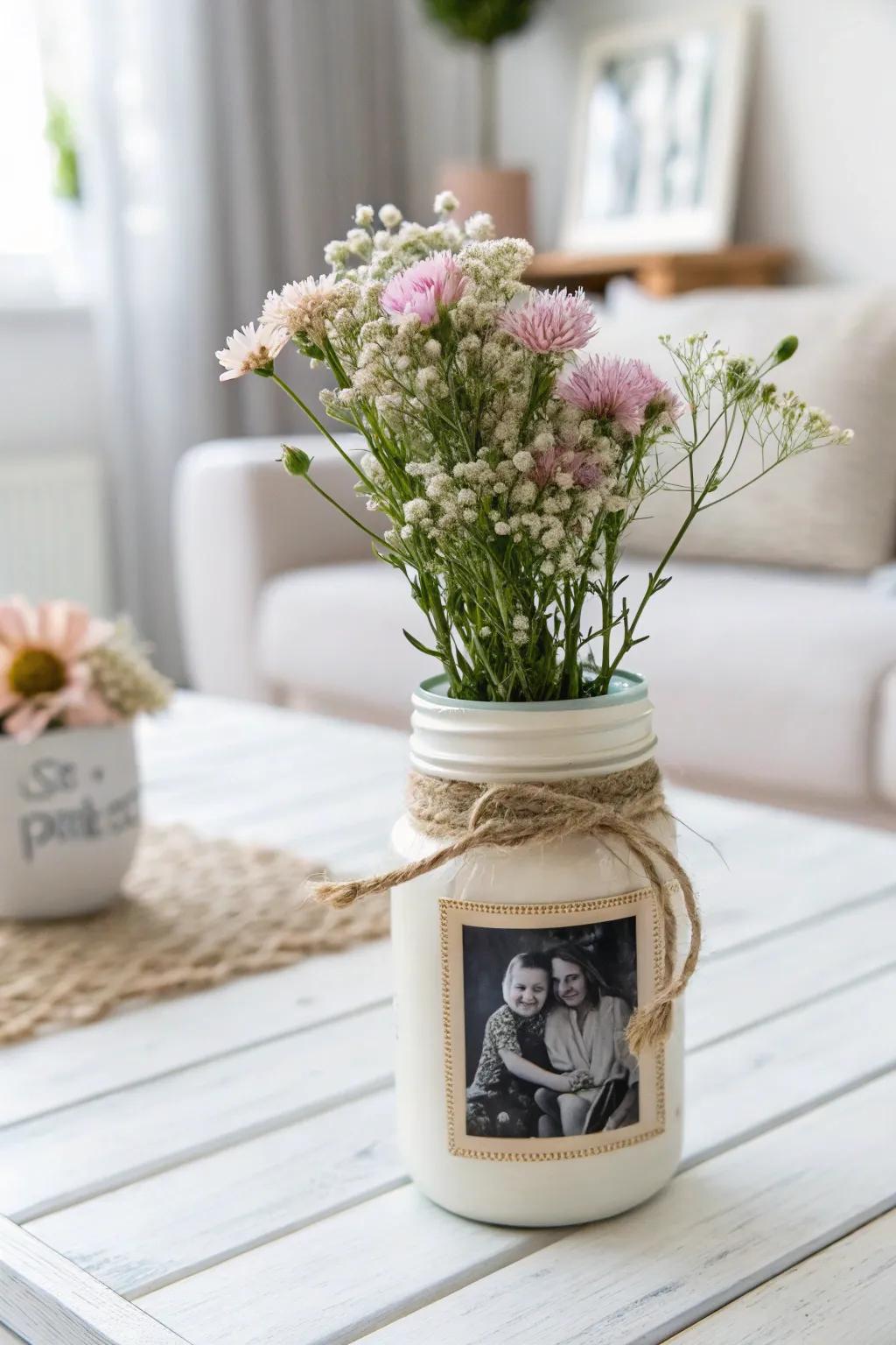 Celebrate Mother's Day with a touch of handmade elegance! 🌸✨ This photo frame vase combines cherished memories and natural beauty in a Scandinavian-Boho style.
