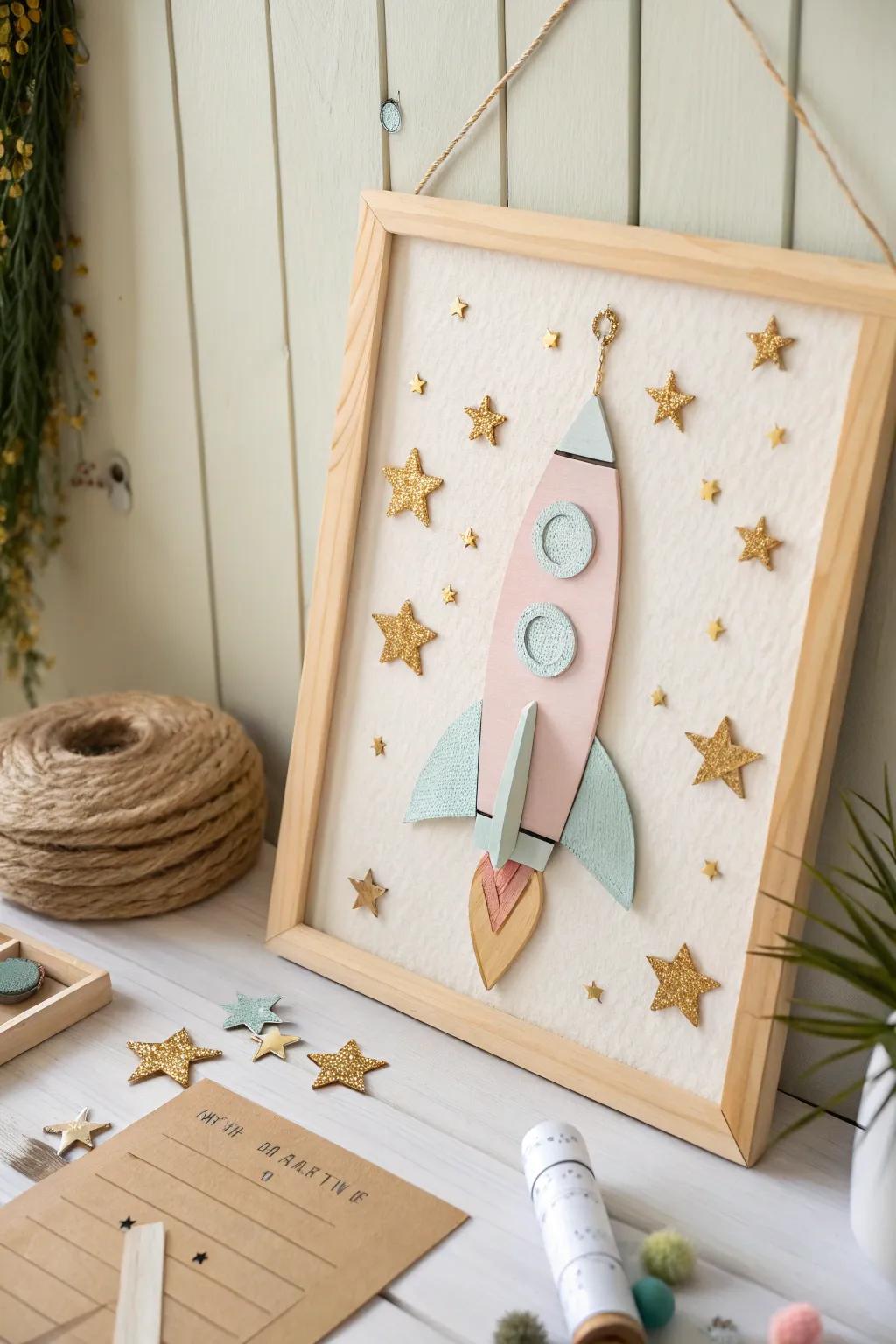 Launch your dreams into orbit with this beautifully crafted space-themed bulletin board.