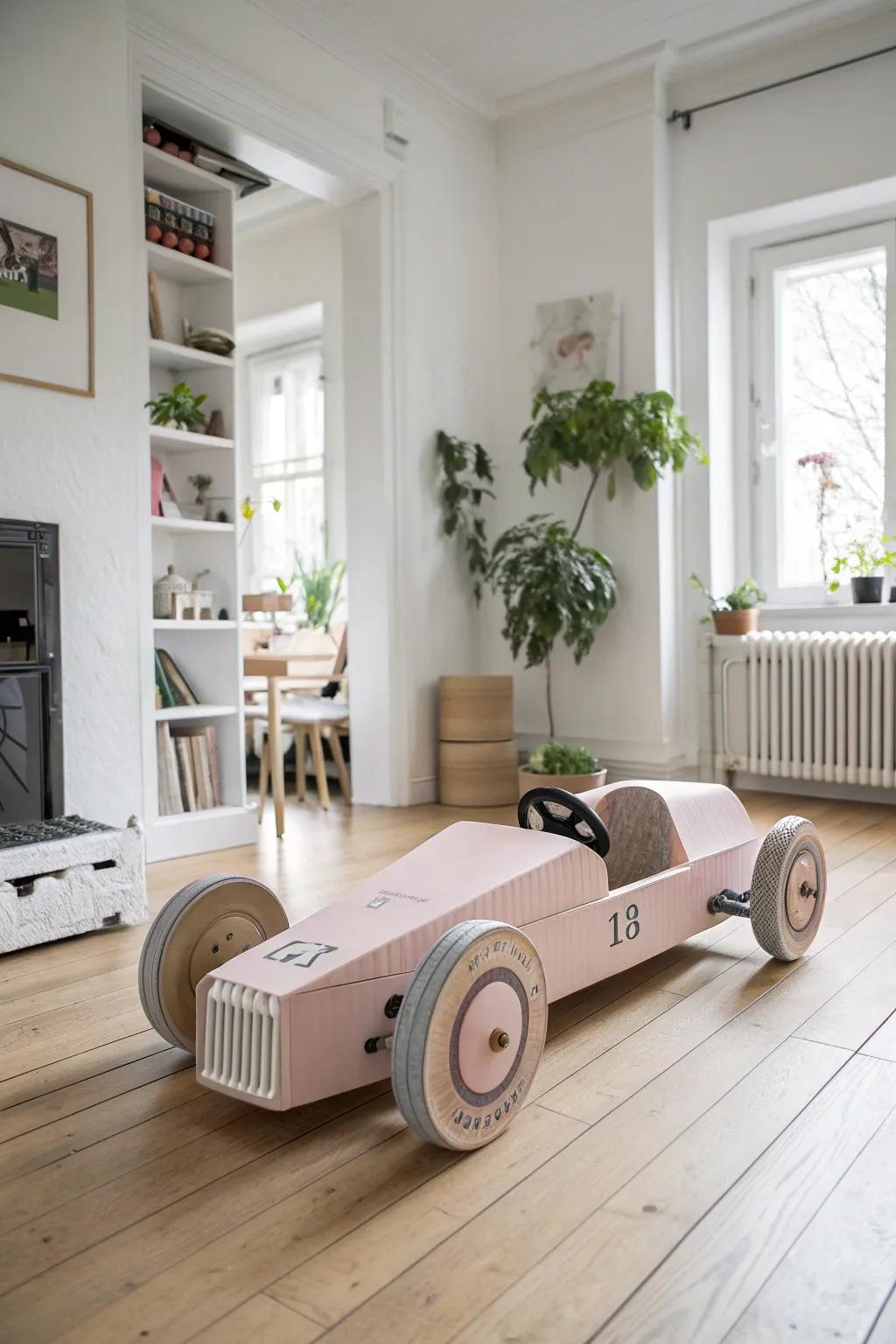 Zoom into creativity with this charming cardboard race car adventure!
