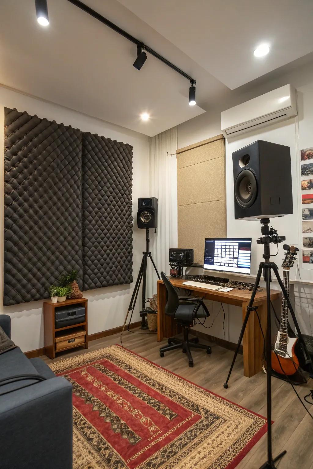 Acoustic panels ensure optimal sound quality.