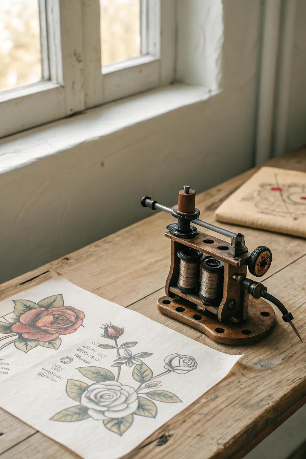 Embrace the art of nostalgia with traditional tattoo designs.
