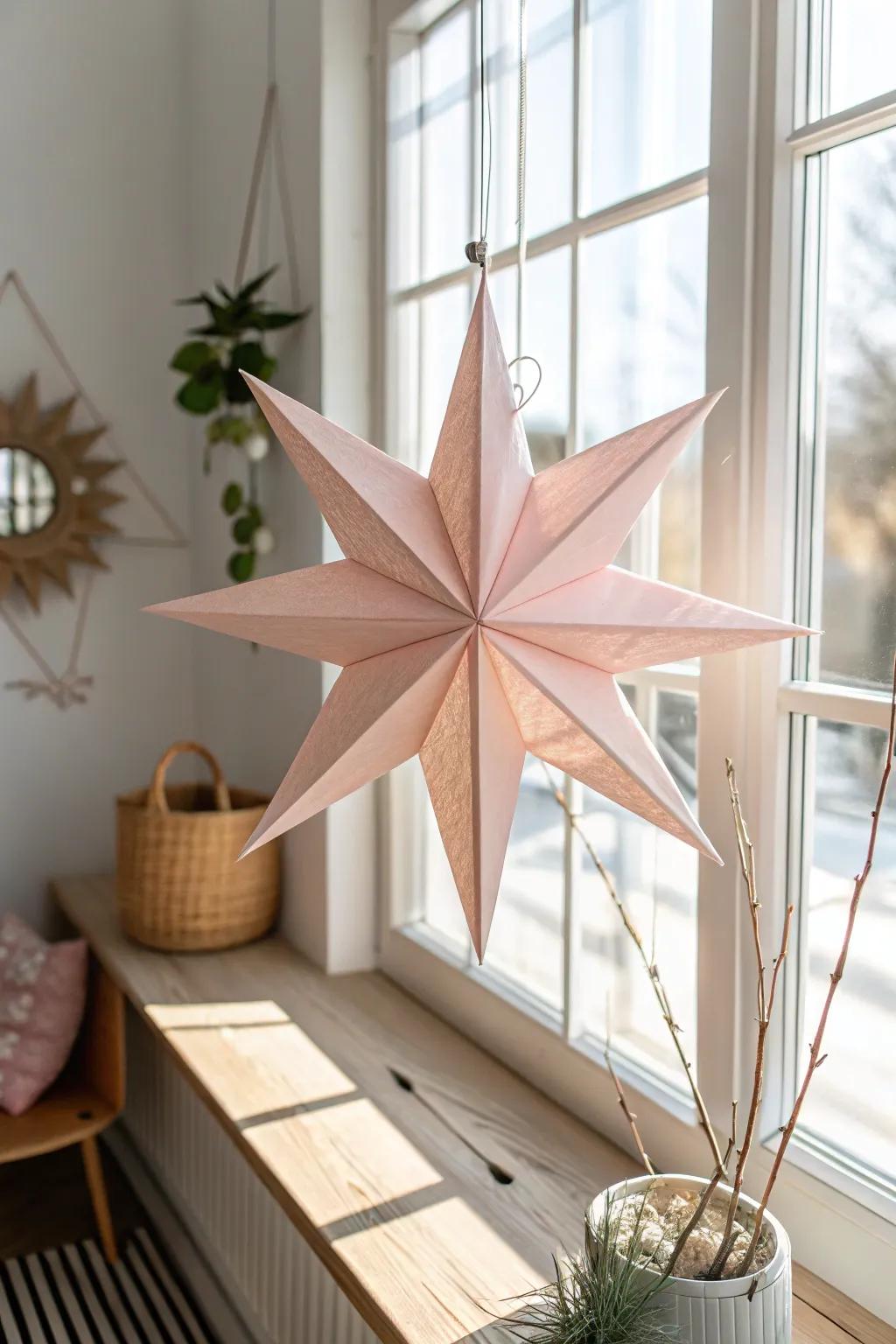 Illuminate your space with the enchanting elegance of a geometric origami star.