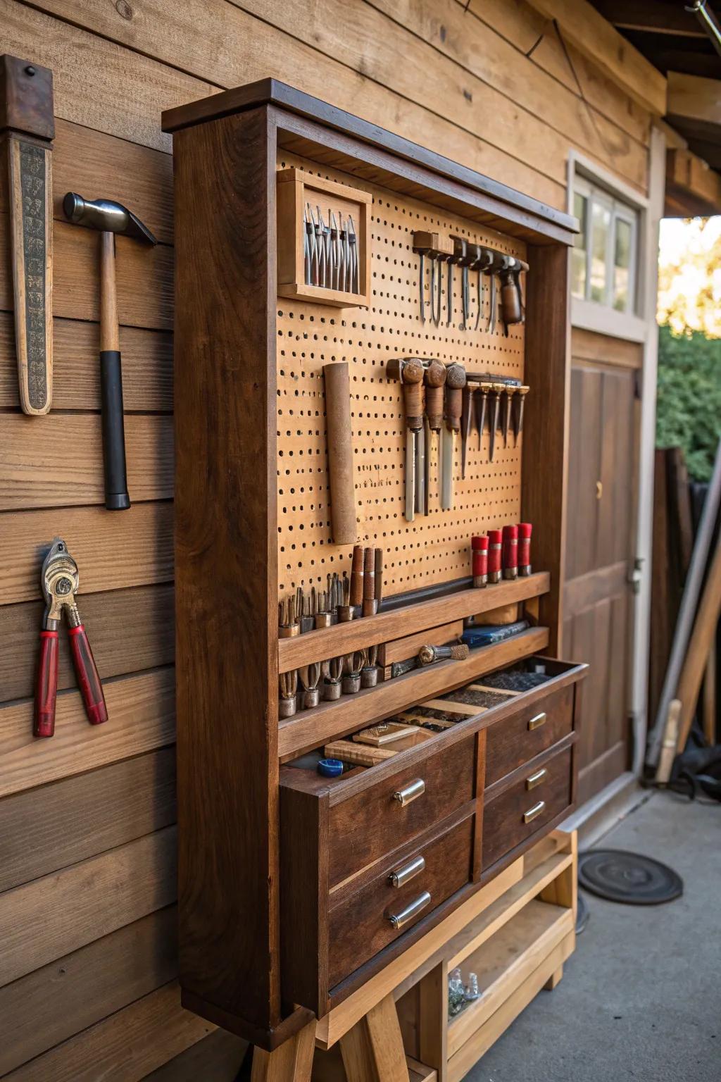 Elevate your workshop game with custom tool storage that combines functionality with craftsmanship.