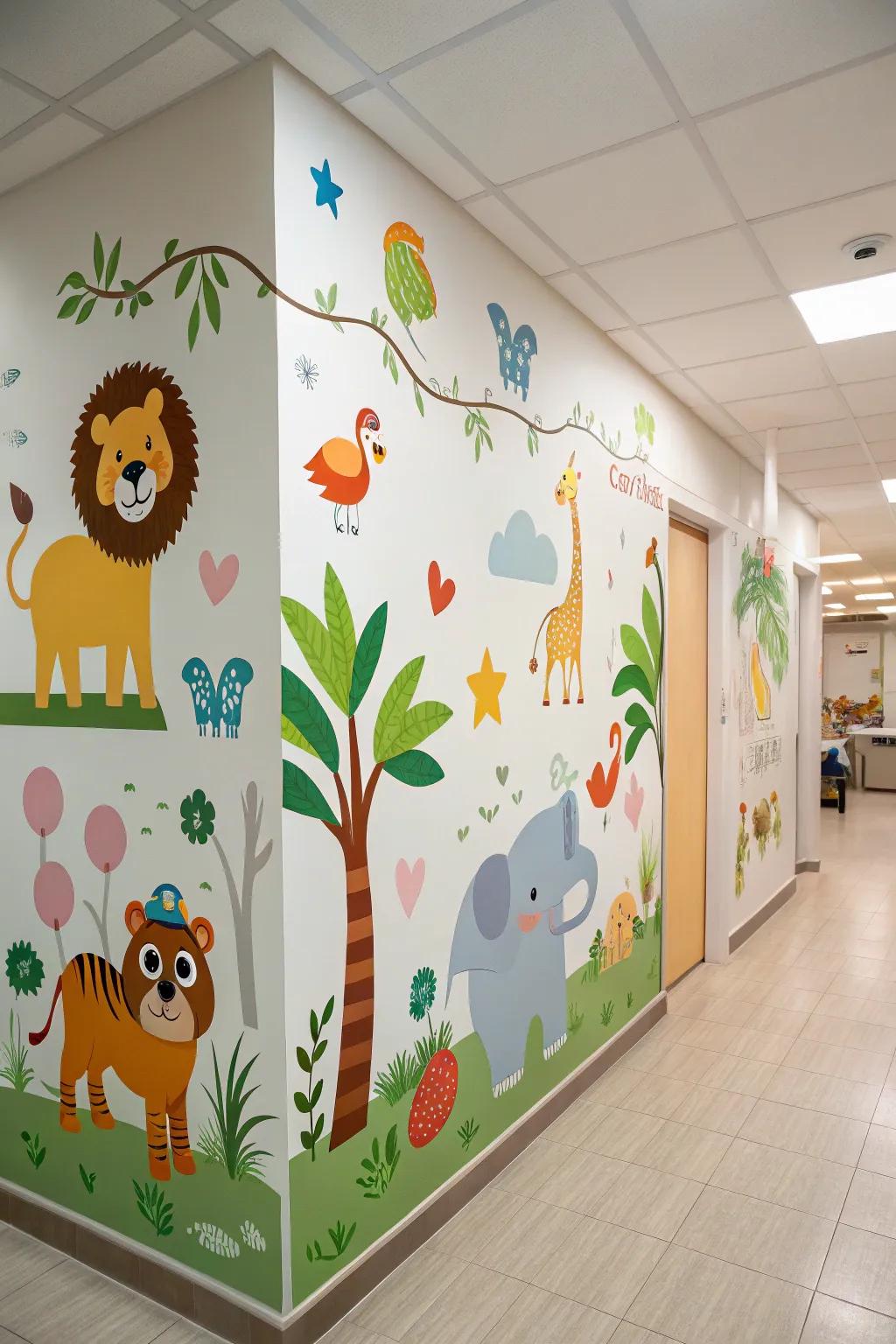 A jungle-themed wall decor that captivates young imaginations.