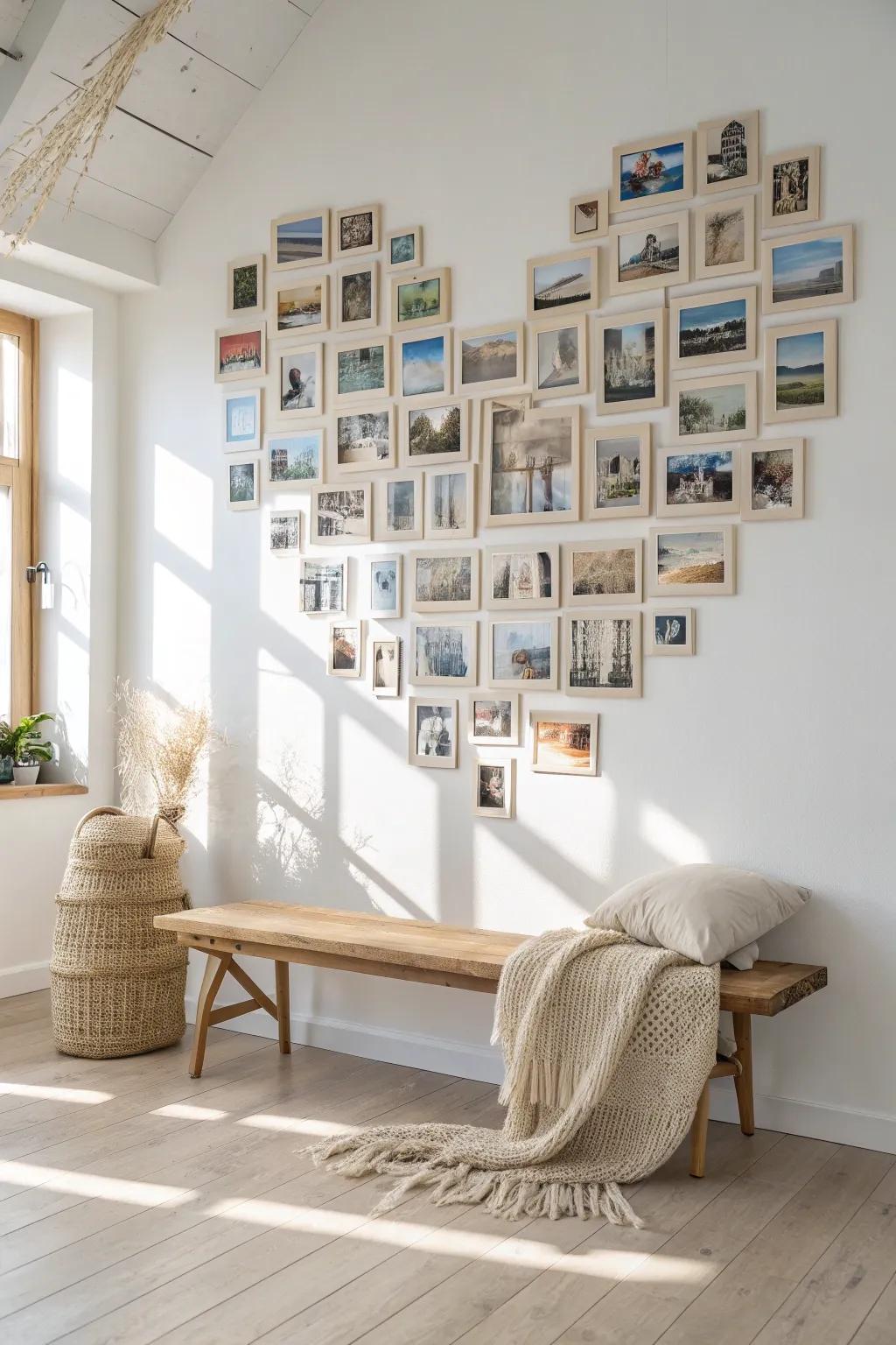 Transform your space with a heartfelt collage wall that tells your travel stories.