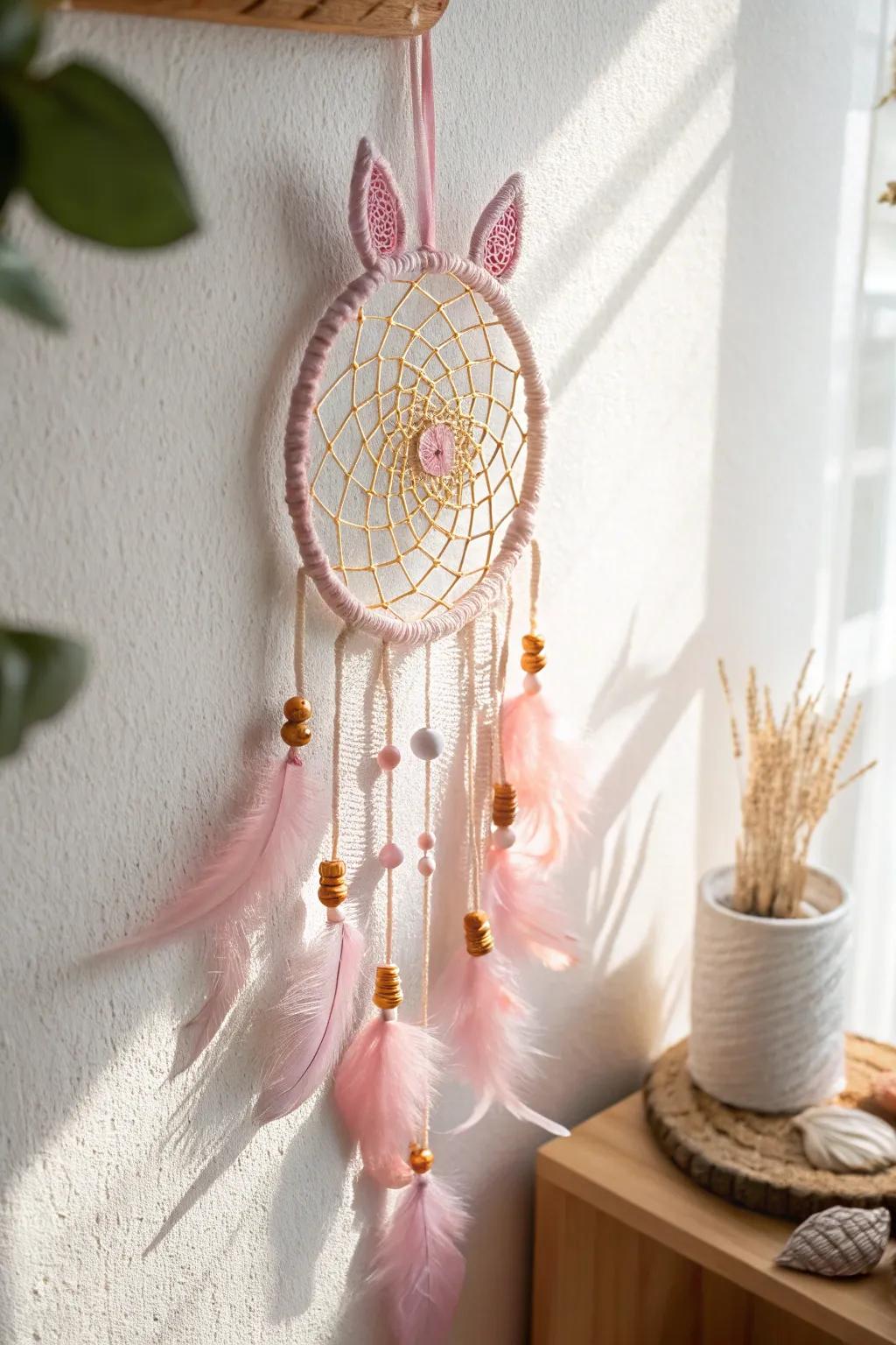 Capture dreams and imagination with this enchanting unicorn dreamcatcher, a perfect blend of minimalist and boho charm.