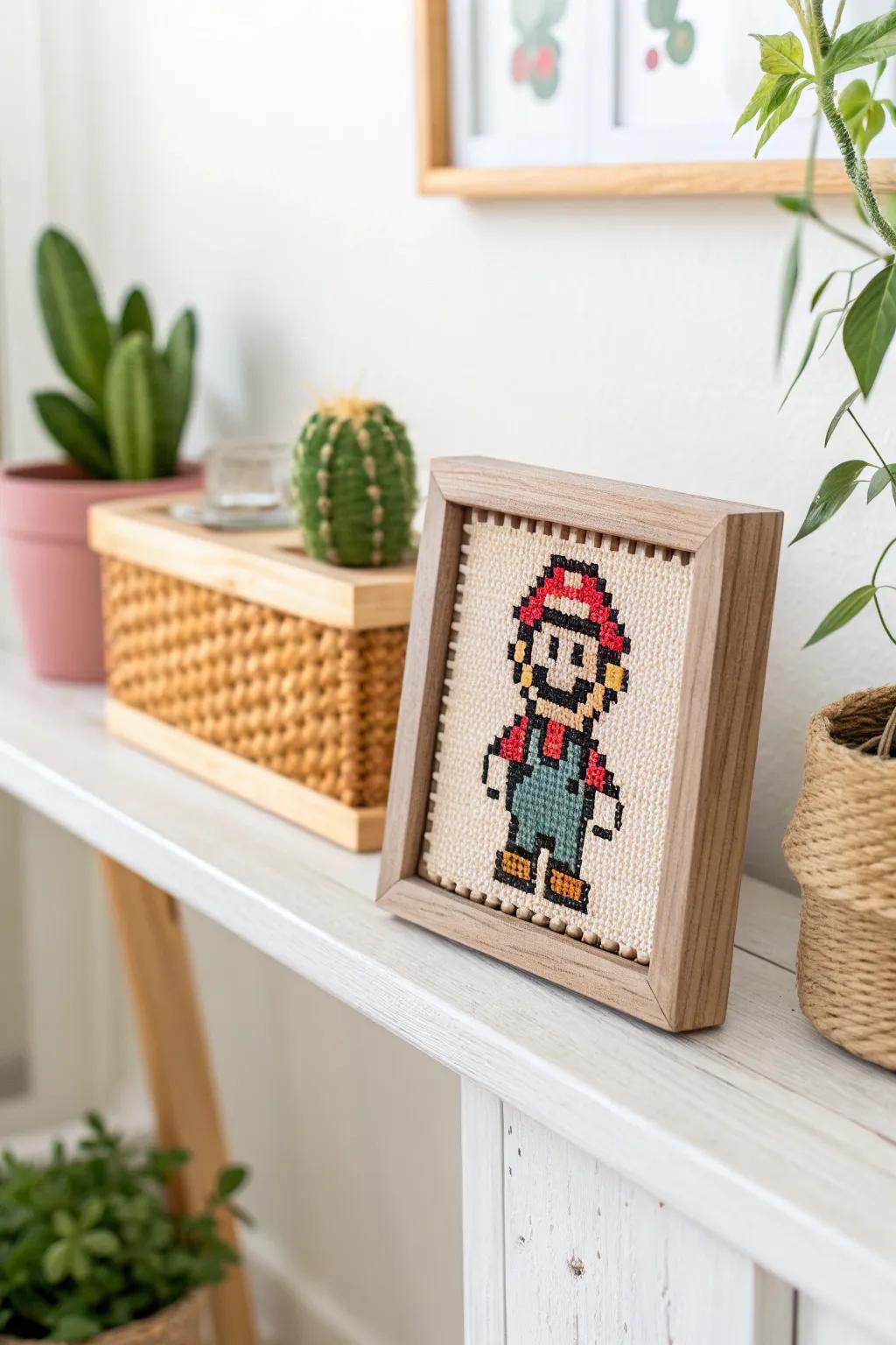 Embrace the nostalgia with handcrafted pixel art – a perfect blend of retro vibes and minimalist elegance.
