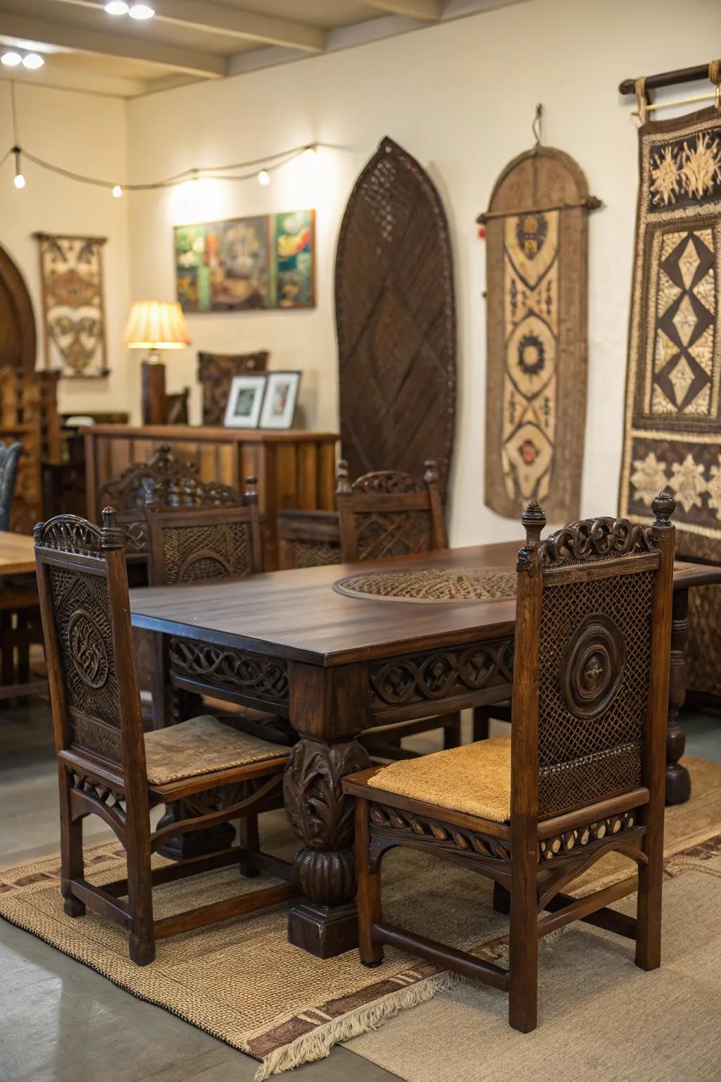 Rich wooden accents bring warmth and character.
