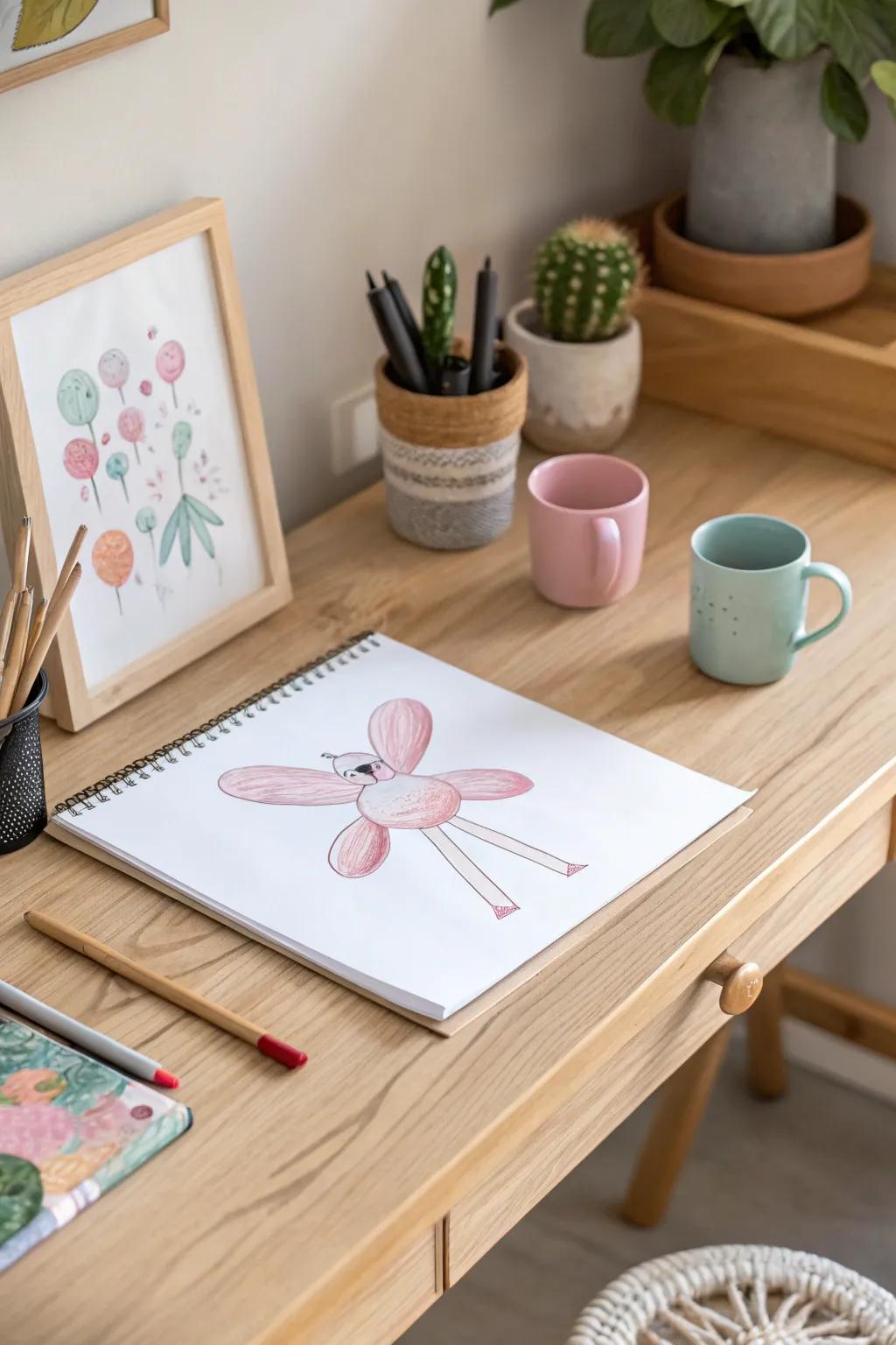 Let your imagination take flight with whimsical animal shapes in Posca drawings, adding a playful touch to minimalist elegance.
