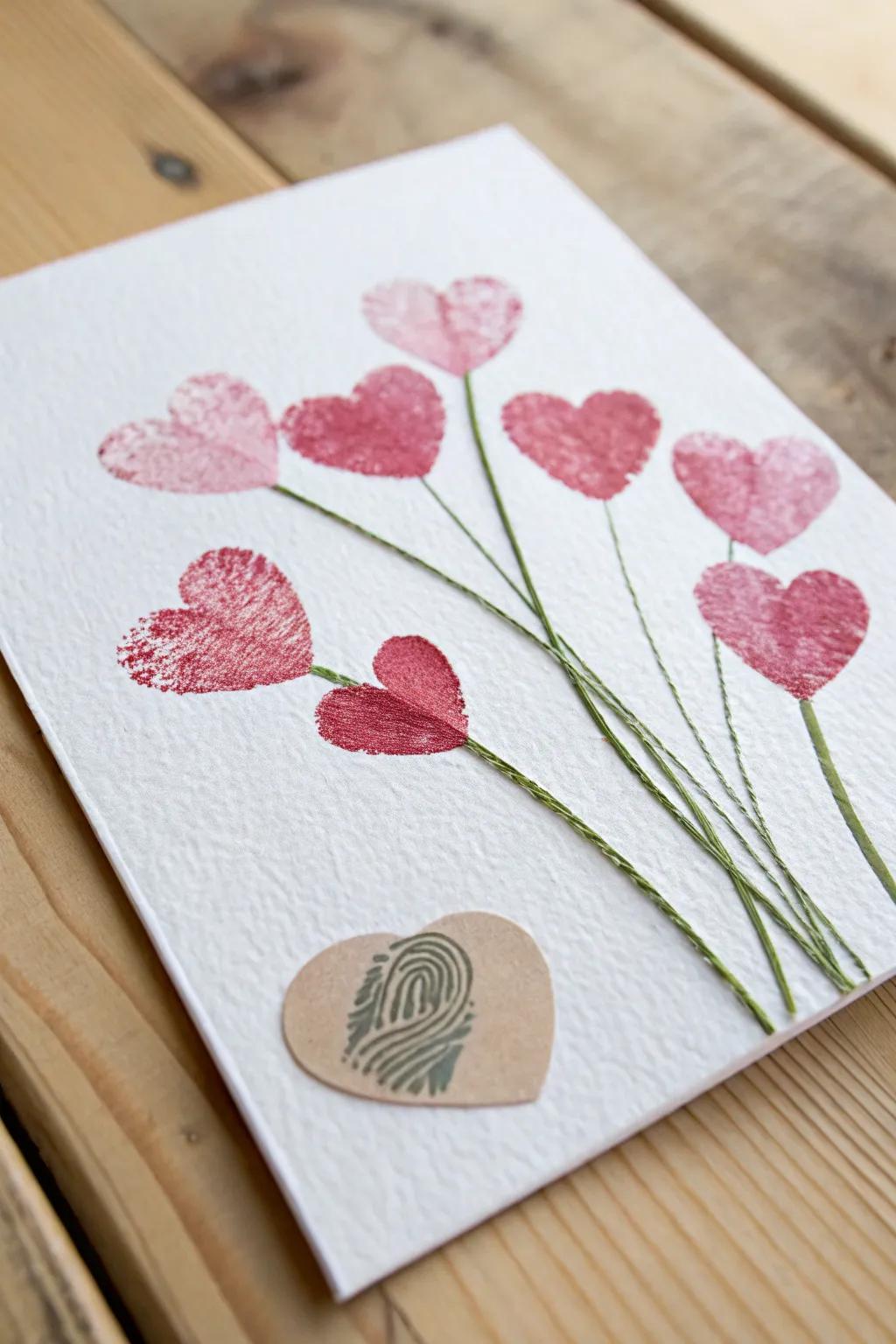 Celebrate Mother's Day with handcrafted elegance – fingerprint heart flowers that bloom with love.