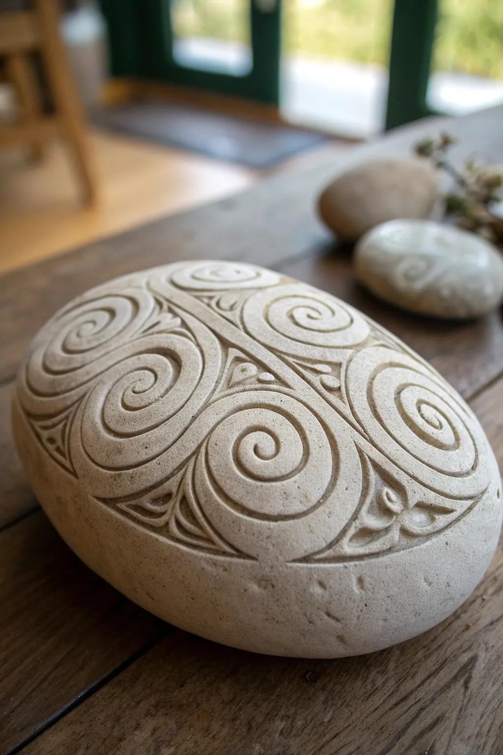 Lose yourself in the mesmerizing dance of carved patterns.
