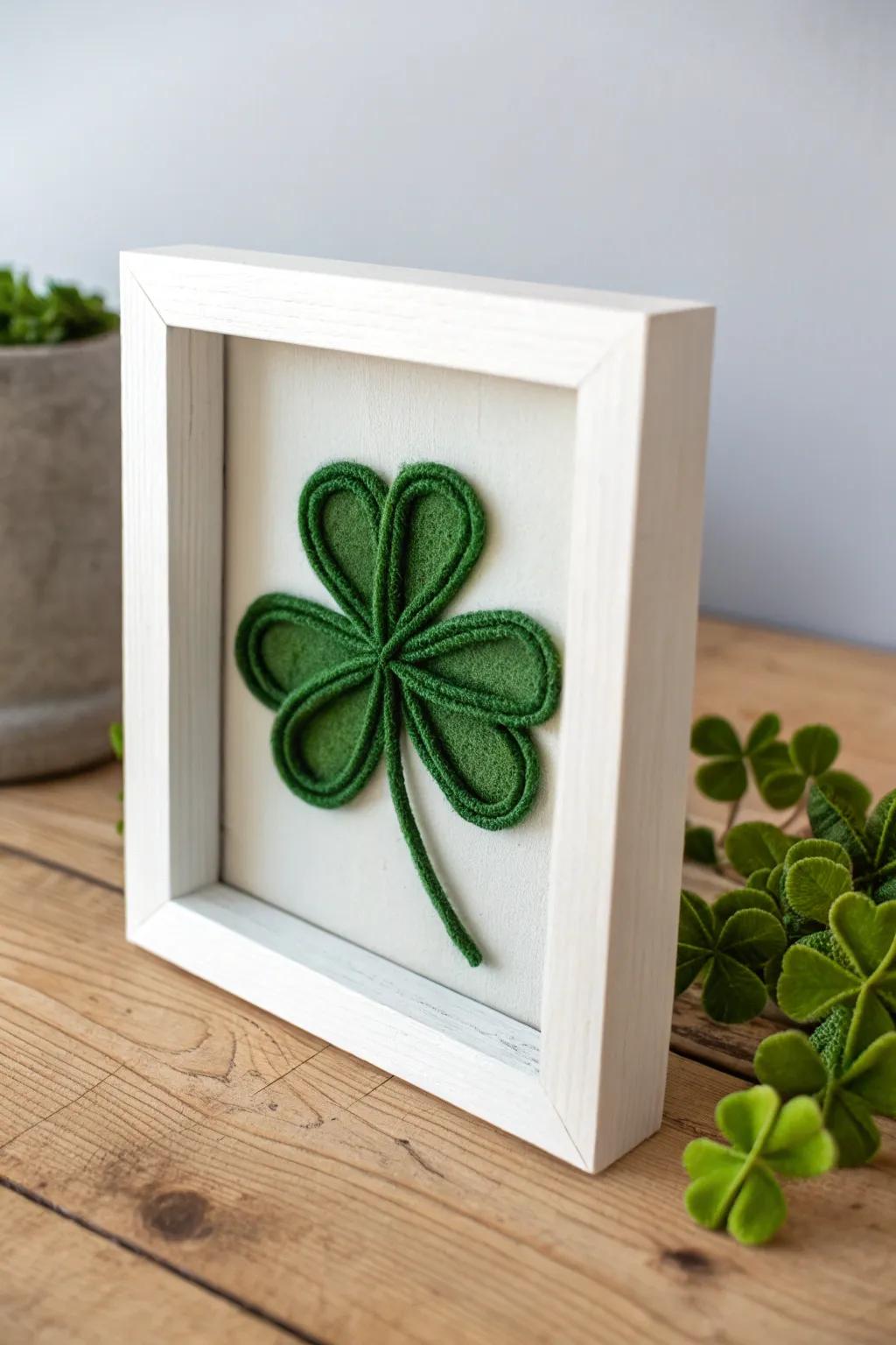 Embrace the charm of Saint Patrick's Day with this handcrafted lucky clover wall art!