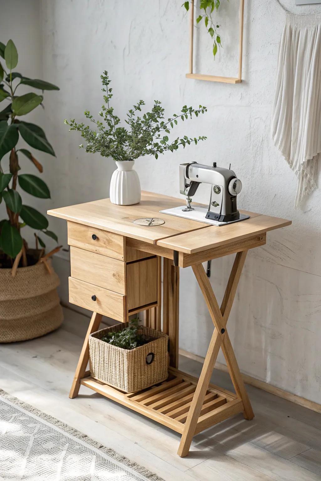 Crafted for simplicity: This foldable table blends Scandinavian minimalism with Boho charm, perfect for compact living.