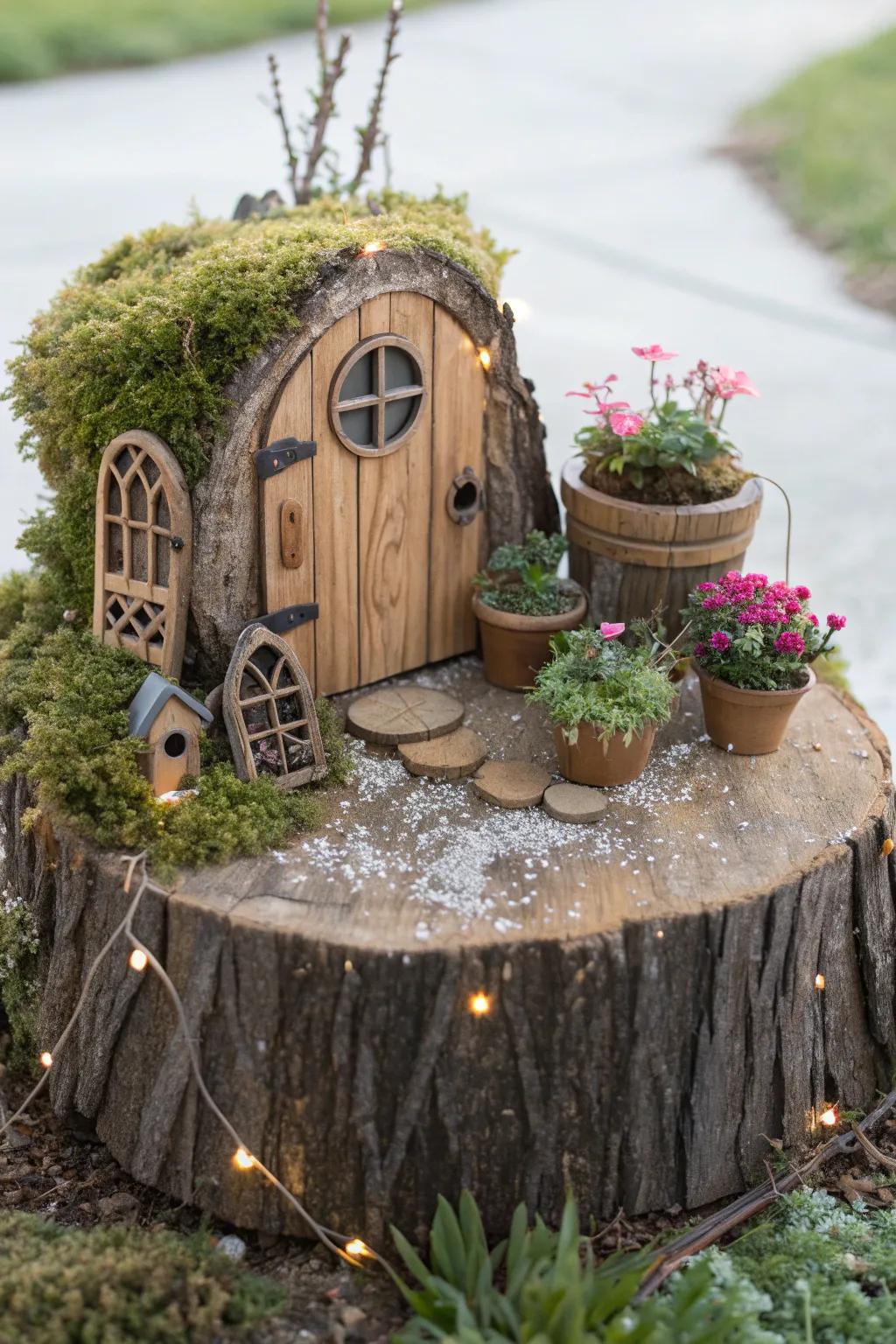 Transform your garden into a fairy wonderland with a magical stump makeover!