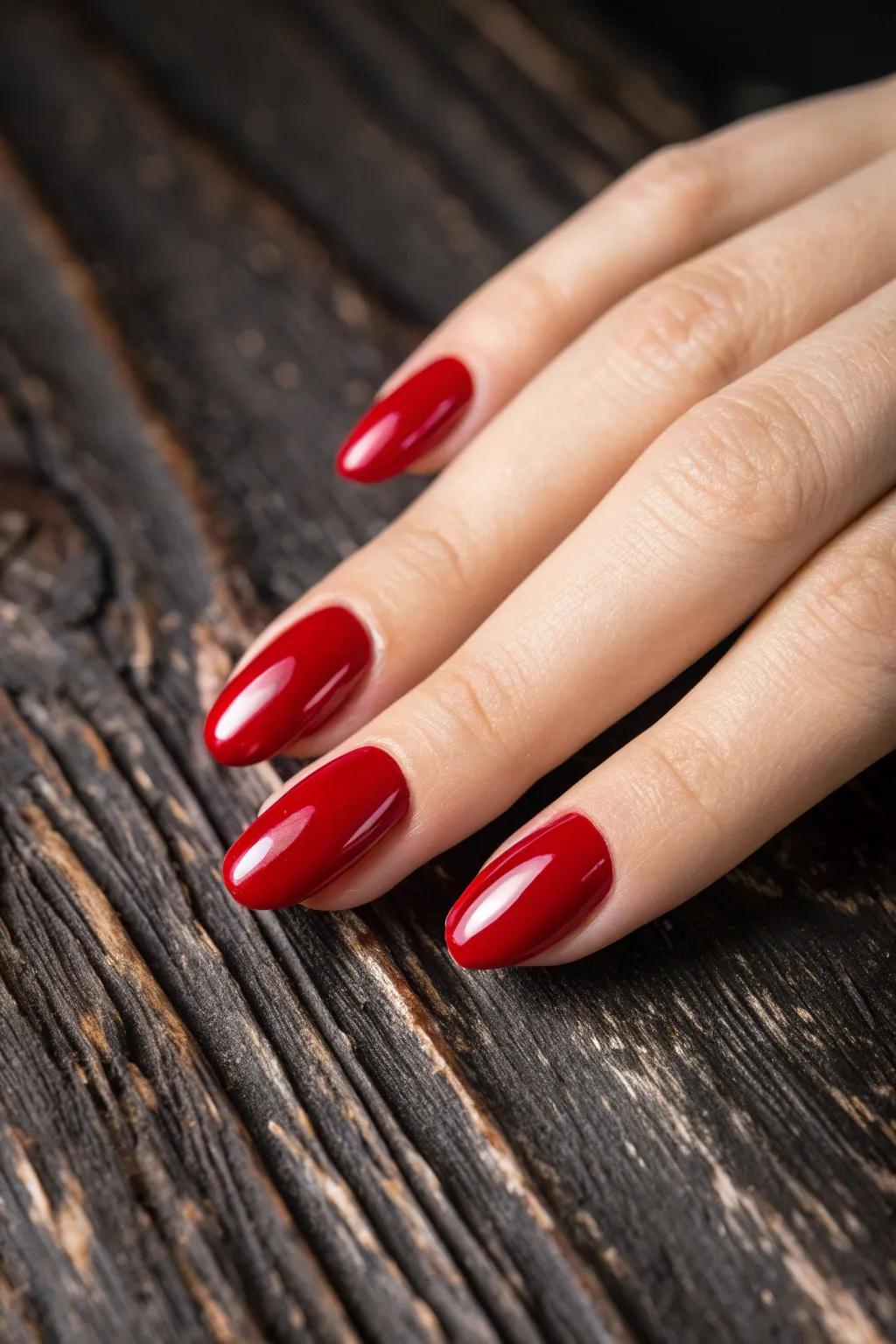 Make a bold statement with a striking red manicure.