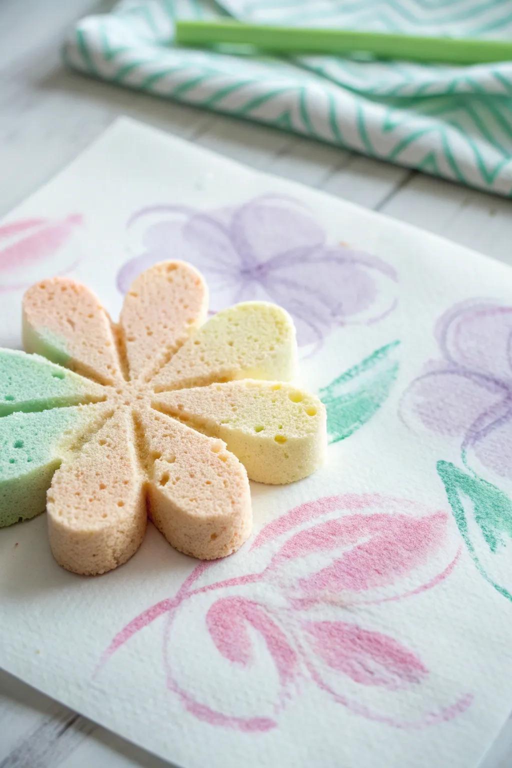 Unleash creativity with sponge painting: a simple, mess-free art project for kids!