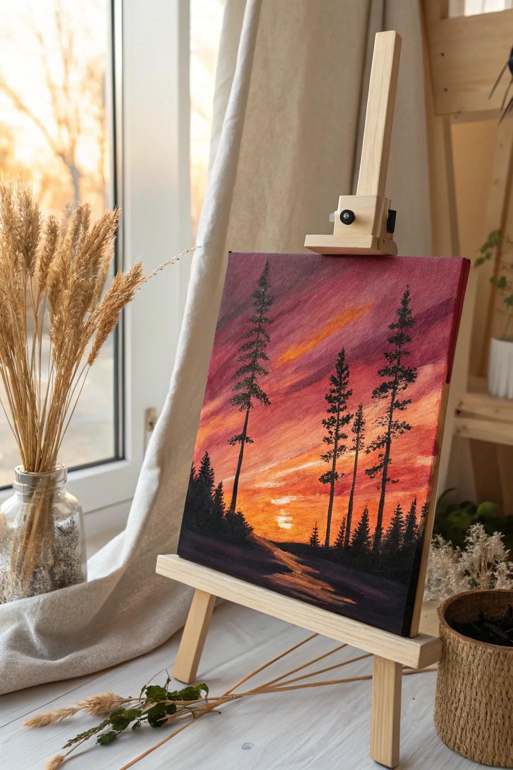 Capture the serene beauty of a sunset with minimalist silhouettes—perfect for your next creative project!