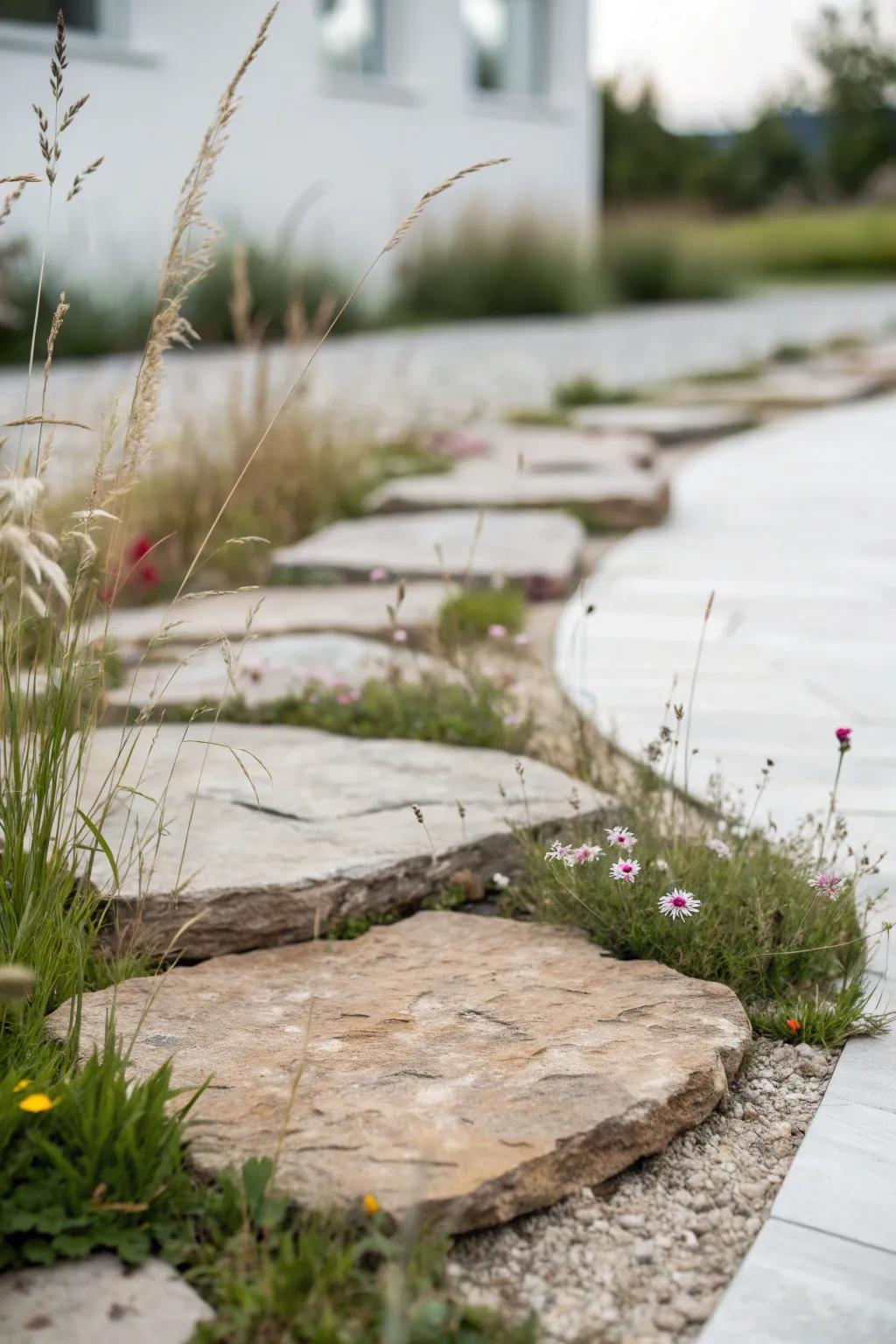 Embrace the timeless allure of nature with handcrafted stepping stones that lead your path to serenity.