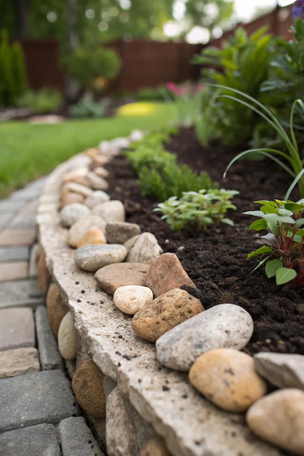 Elevate your garden's elegance with expertly crafted stone edging.