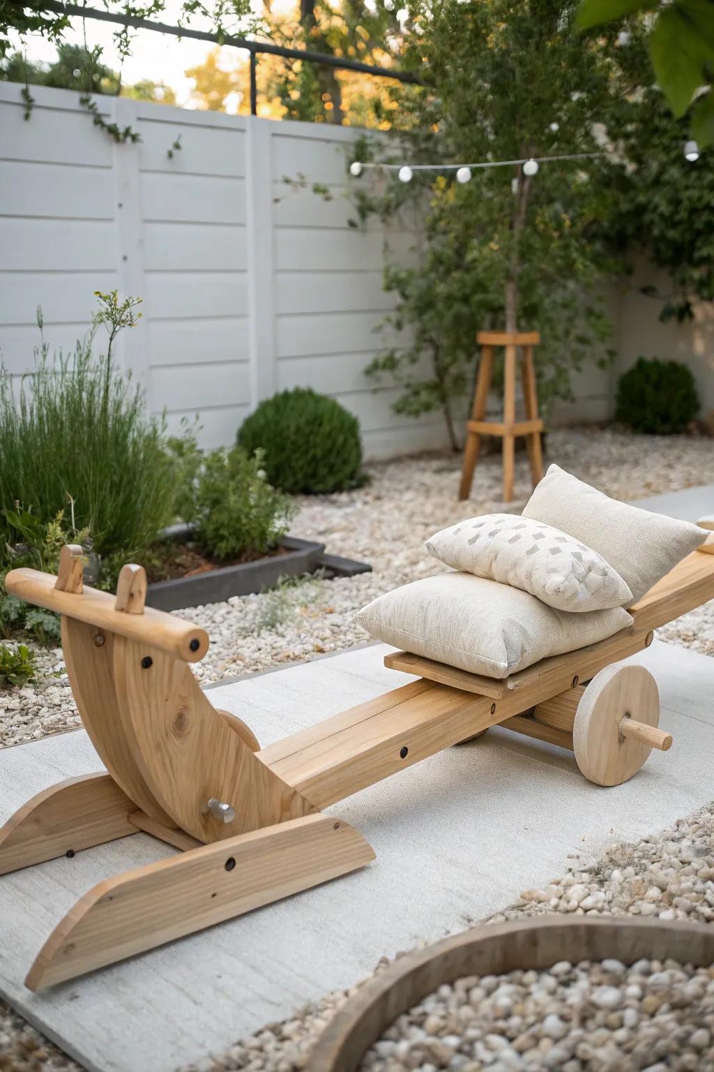 Rediscover the joy of childhood with this elegantly crafted see-saw, a perfect blend of Scandinavian simplicity and Boho charm.