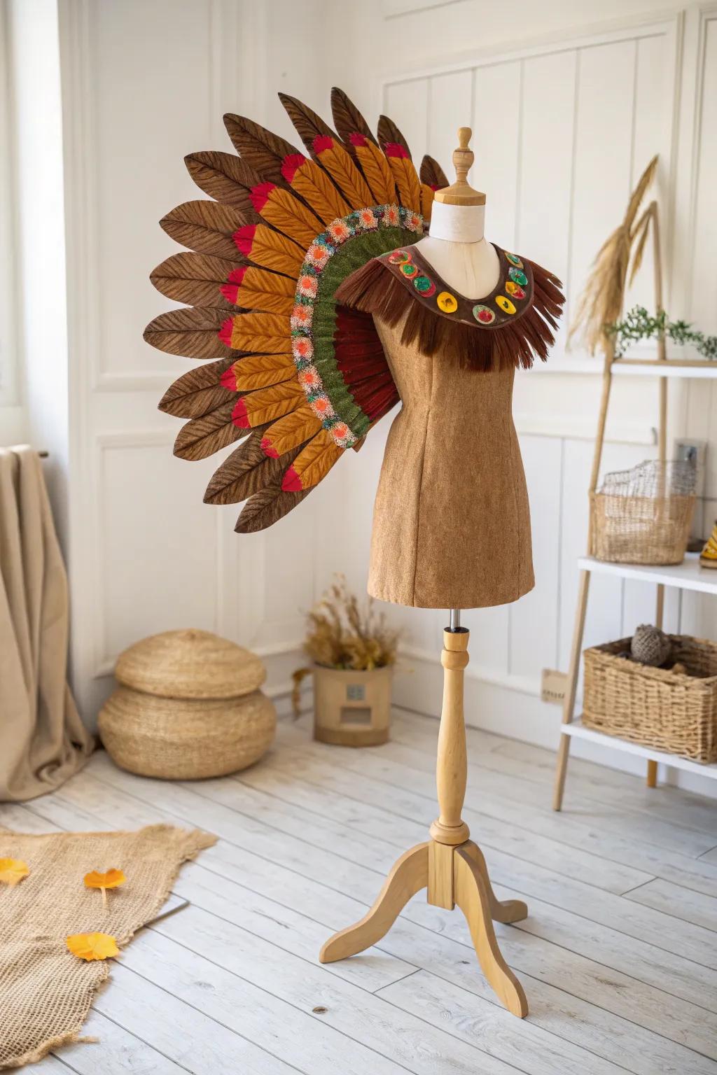 Strut your stuff this Thanksgiving in style with this charming turkey costume, perfect for adding a playful touch to your holiday festivities!