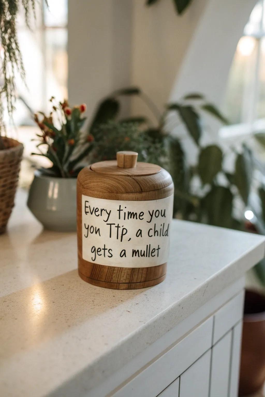 A simple tip jar with a twist of humor and heart – because every tip counts!