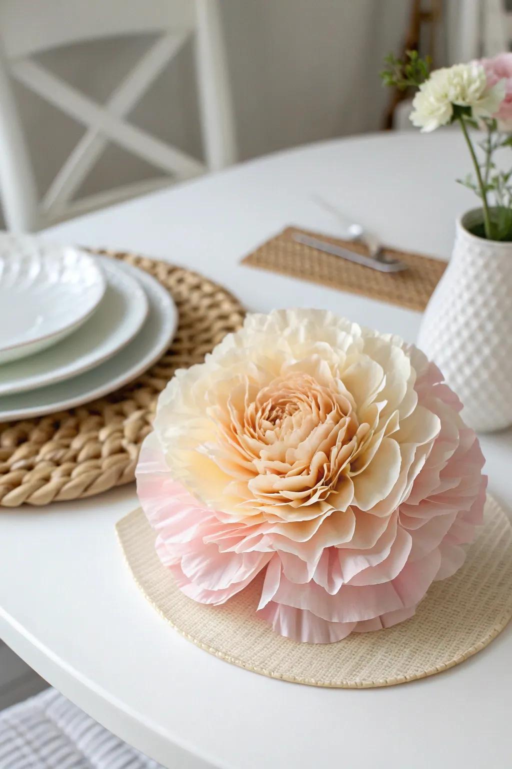 Elevate your gift wrapping with the charm of handmade tissue paper flowers.