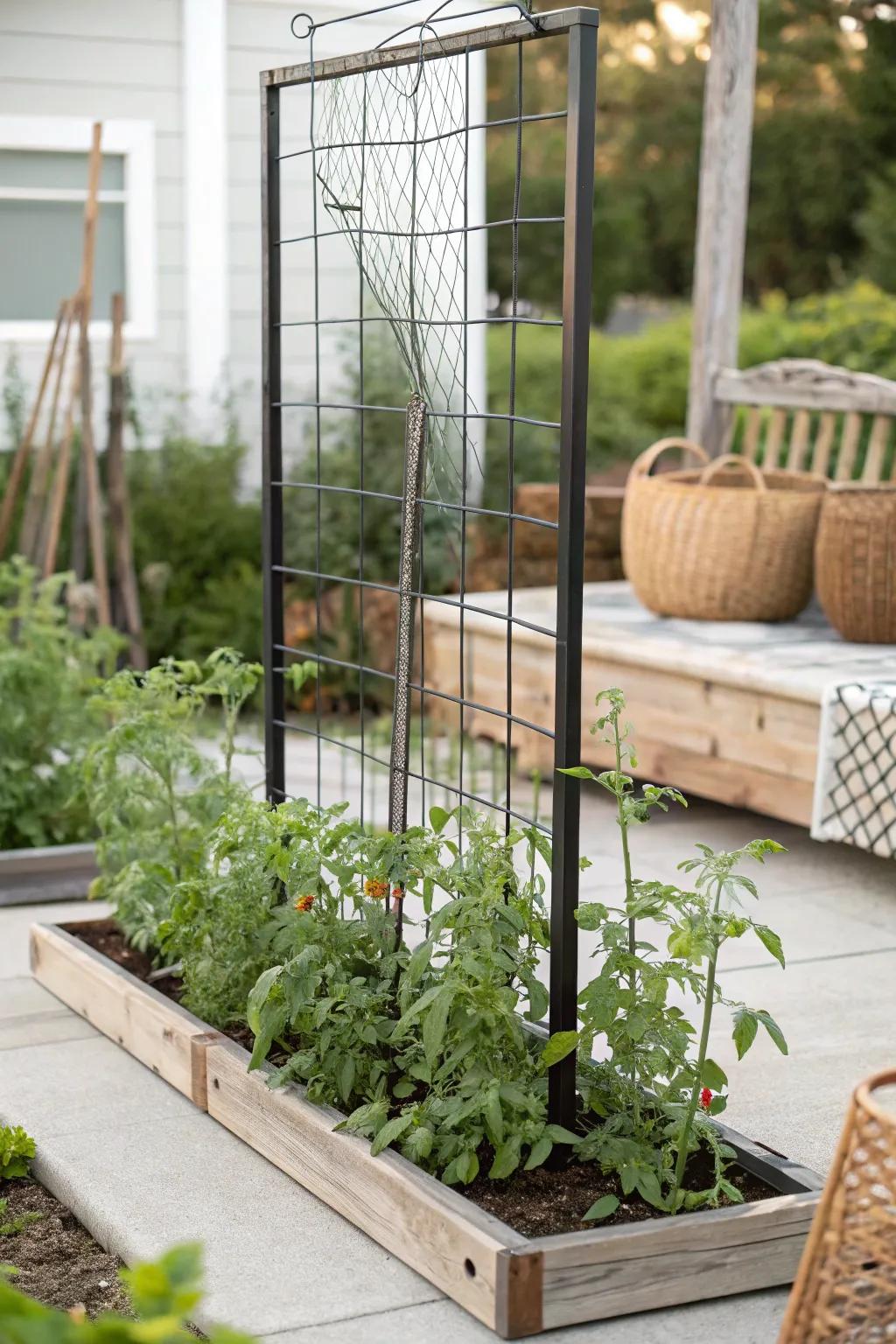 Elevate your garden with a chic cattle panel trellis that combines strength and style.